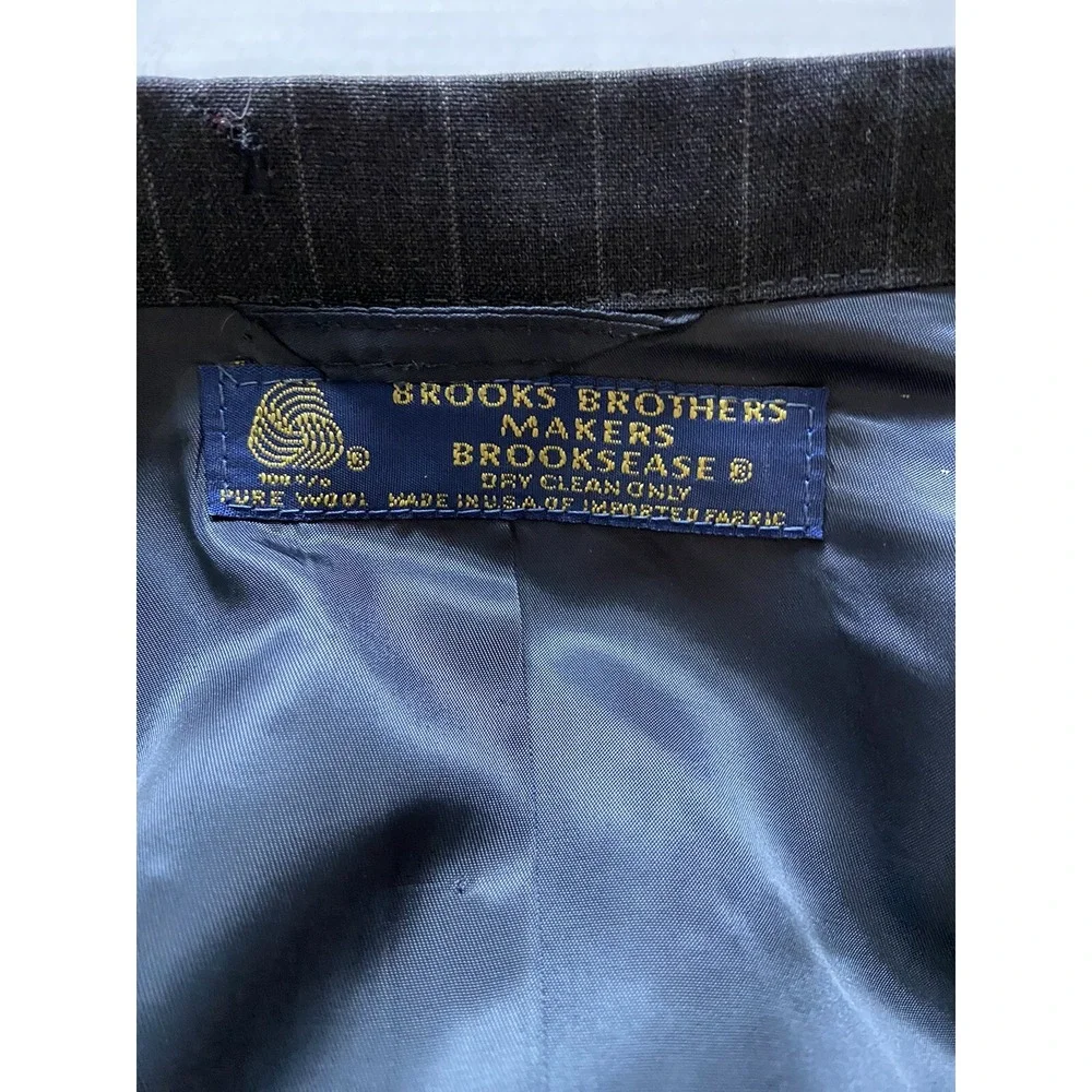Brooks Brothers Mens Suit Jacket Size 42R Makers BrooksEase Blazer Gray Wool USA